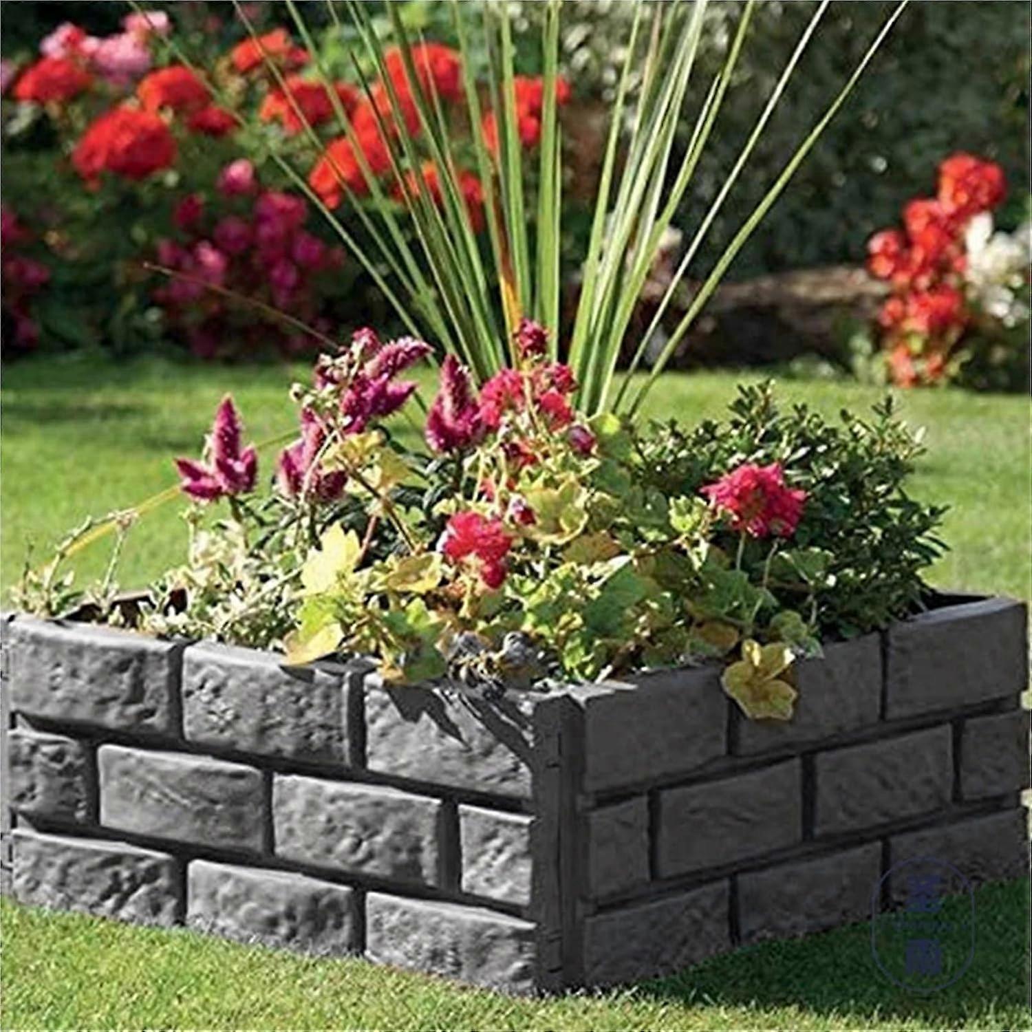 4Pcs Garden Fence Edging Panels Classic Picket Style Outdoor Imitation ...
