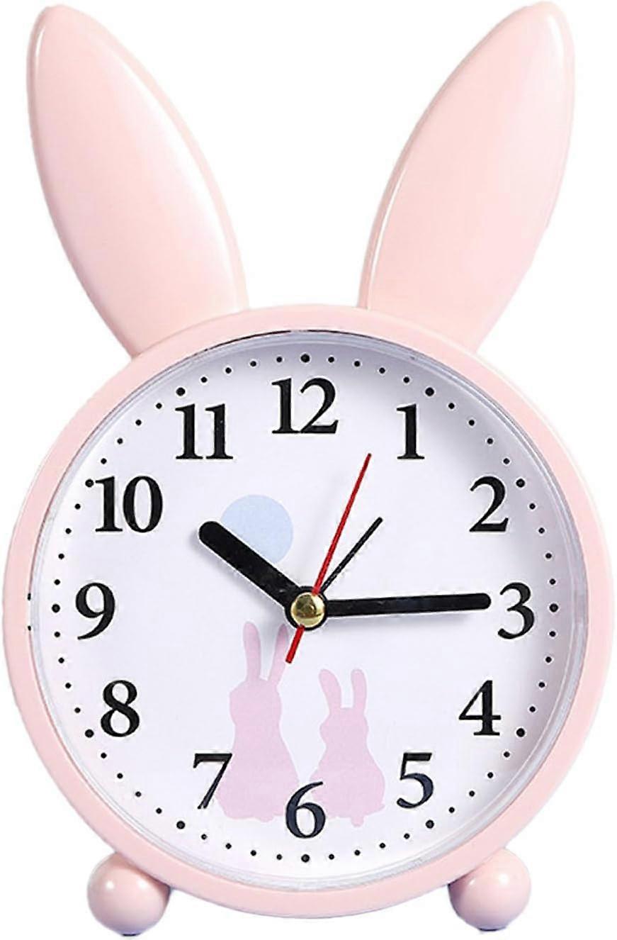 Simple Cartoon Rabbit Bedside Alarm Clock, Small Alarm Clock