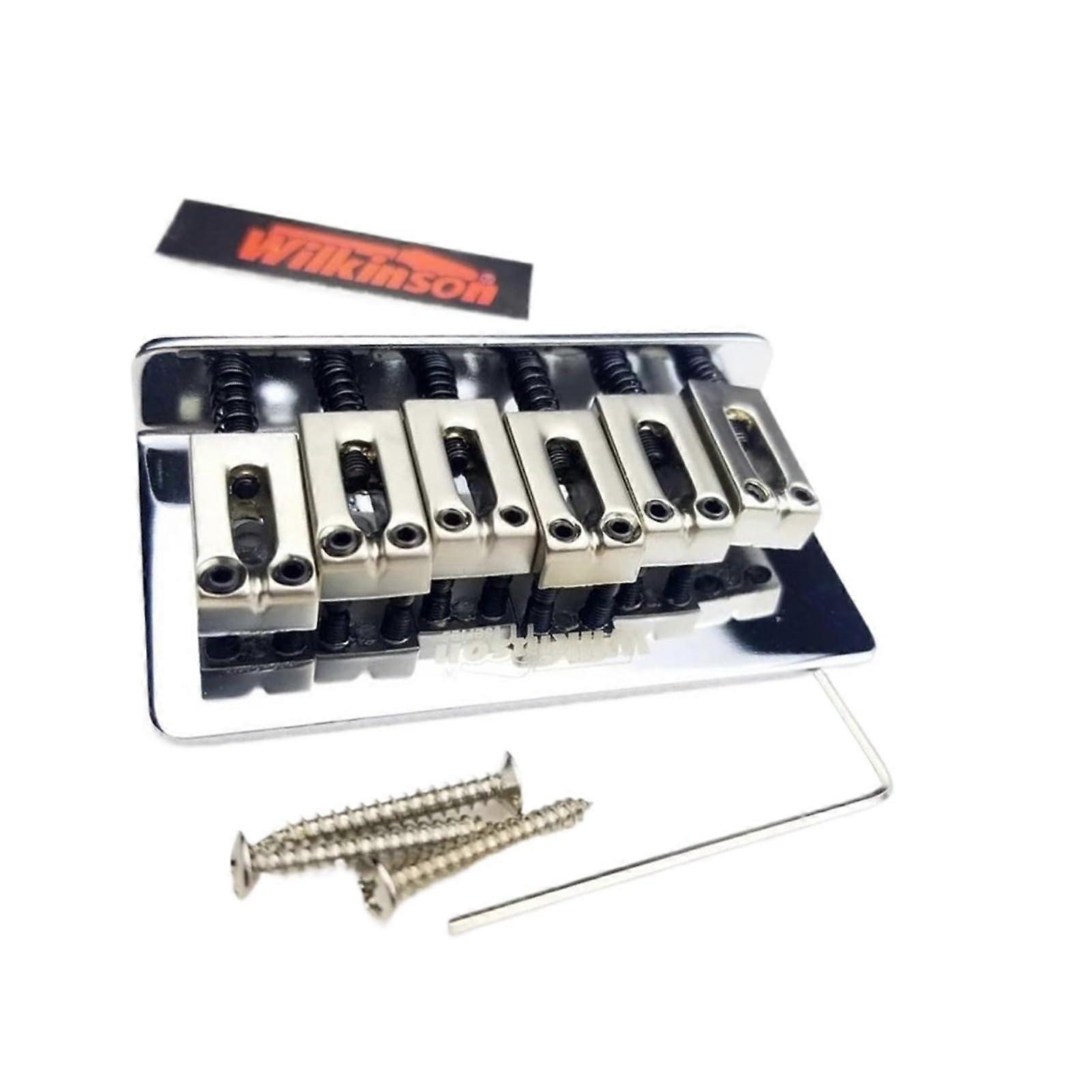 Electric Guitar Fixed Bridge Chrome String Through 10.5mm Spacing Solid Saddle for Low Profile Neck