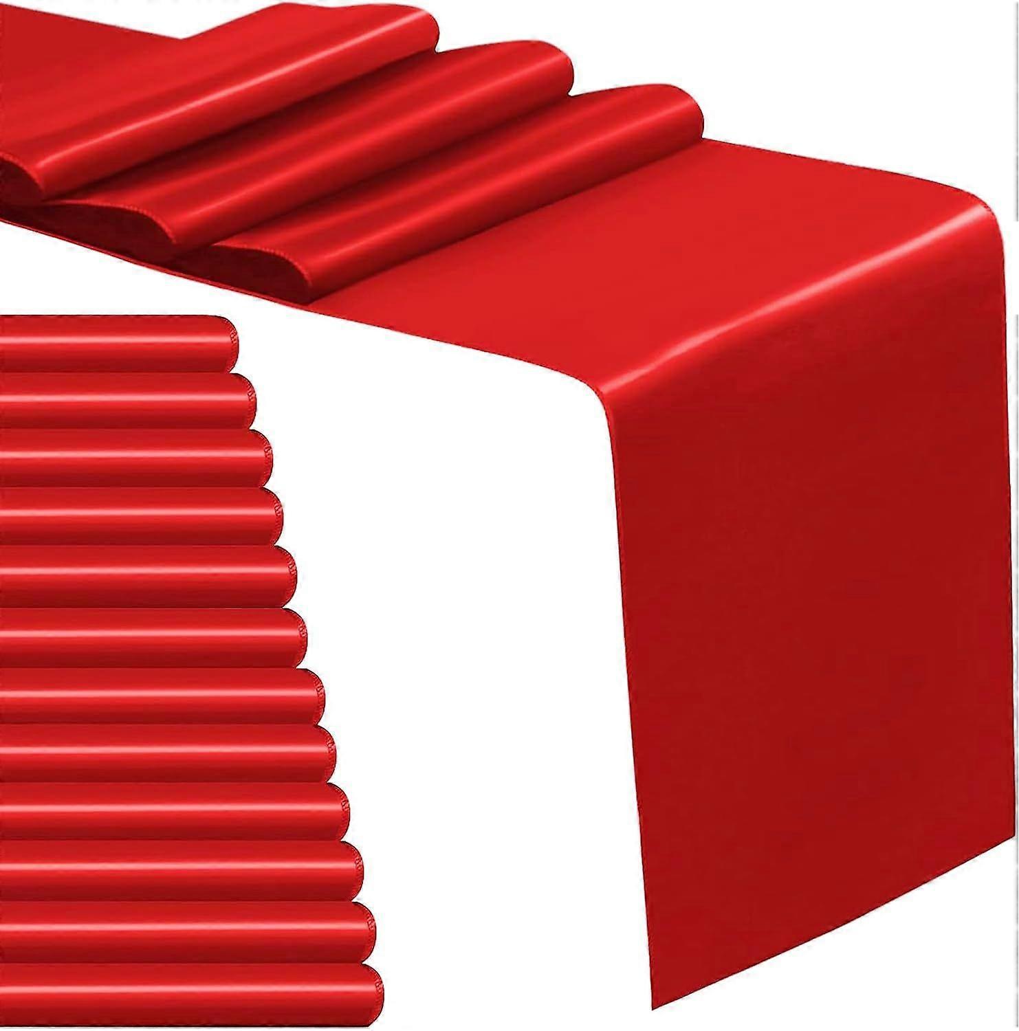 12 Pack Satin Table Runner 12 x 108 Inch Long Satin Table Runners for Wedding