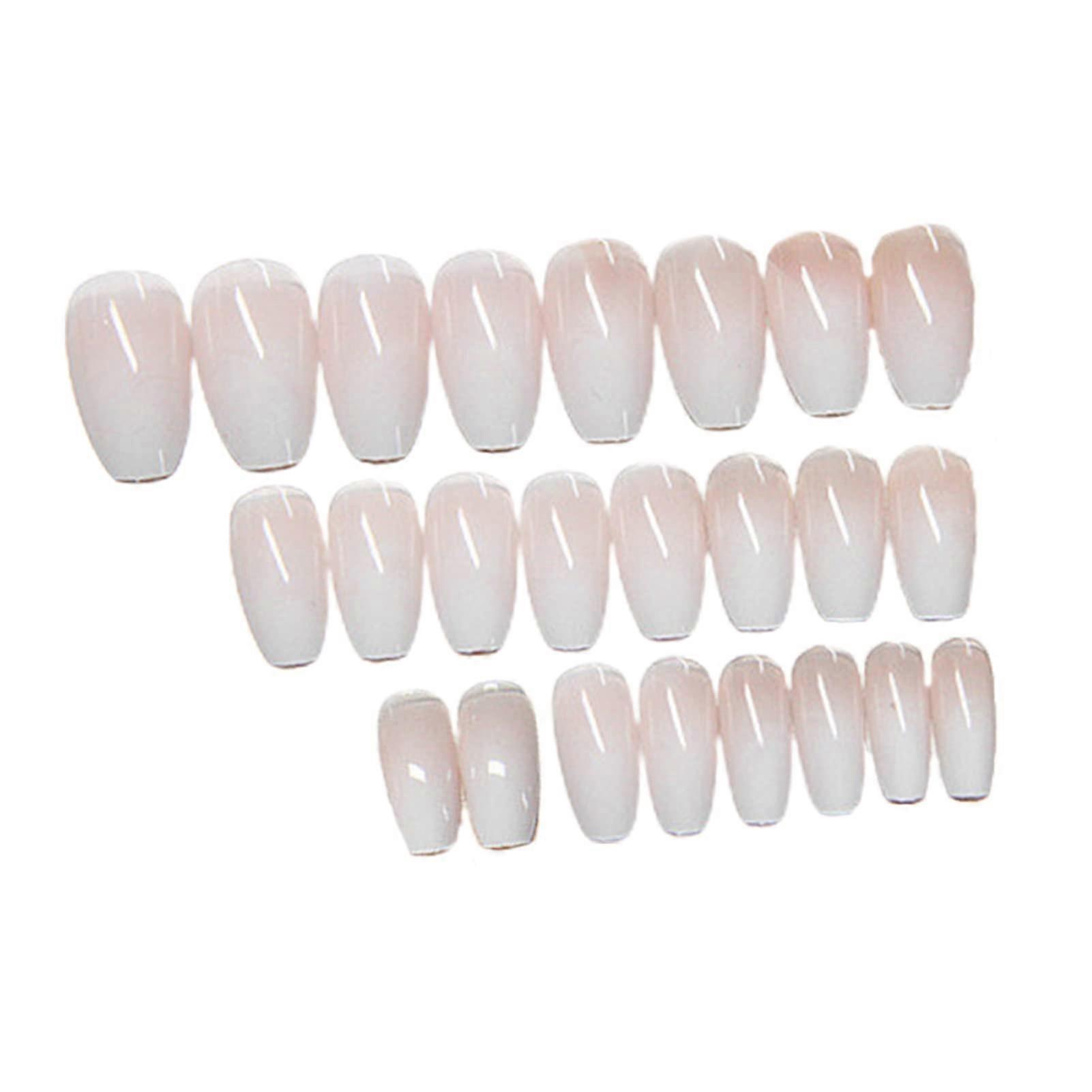 Fake Nails Set 24pcs Glue On Ultrathin ABS Tips, Reusable Press On Kit with Multiple Sizes