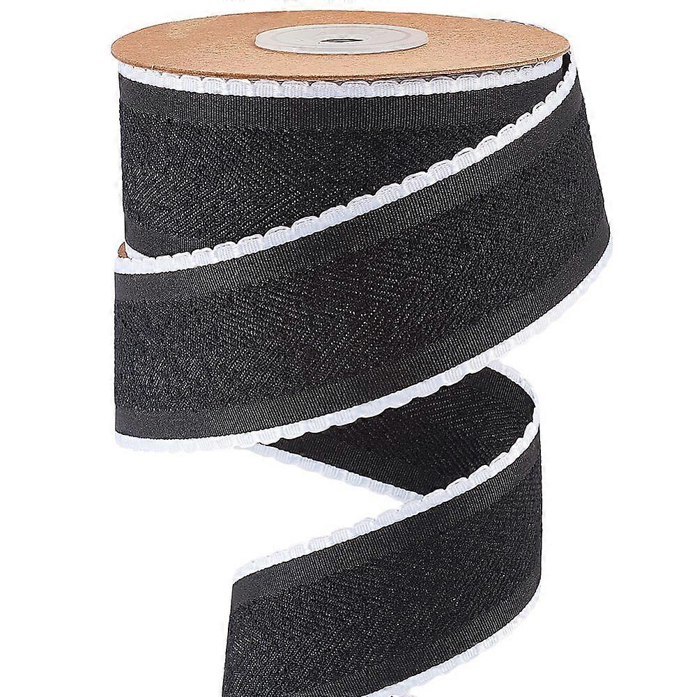 Polyester Ribbon for Sewing Decoration Black 1-1/2 inch(38.5mm)