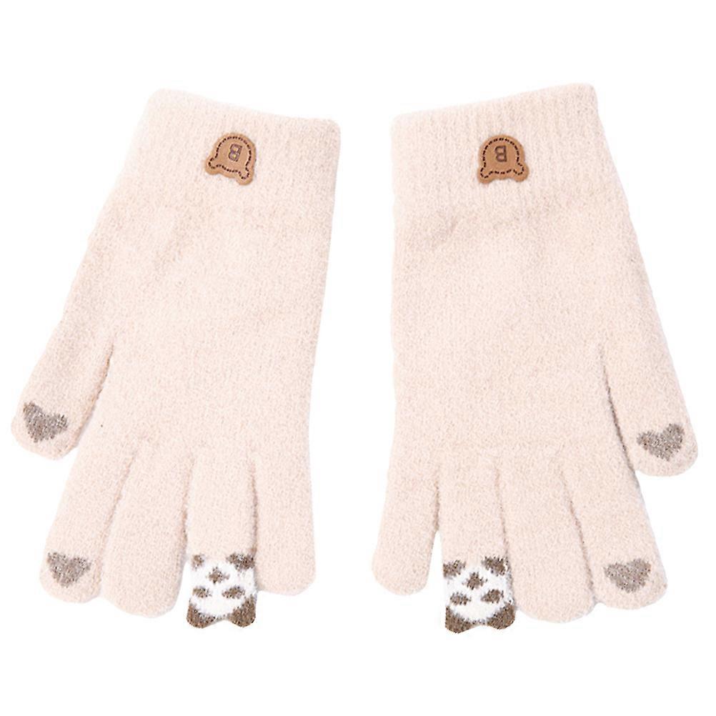 Winter Gloves Cartoon Thicken Gloves with Touch Screen Function 1Pair