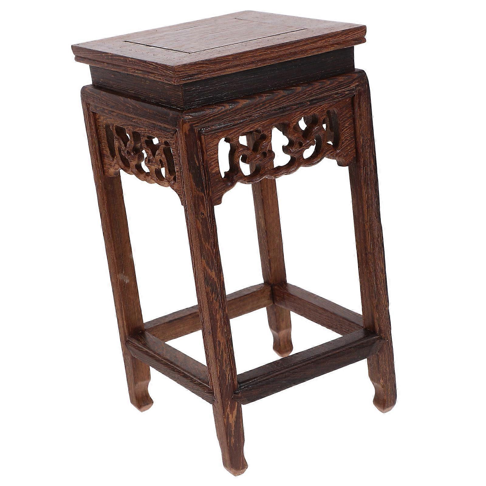 Dark Brown Wooden Foot Step Stool for Decoration One Step Stool Use