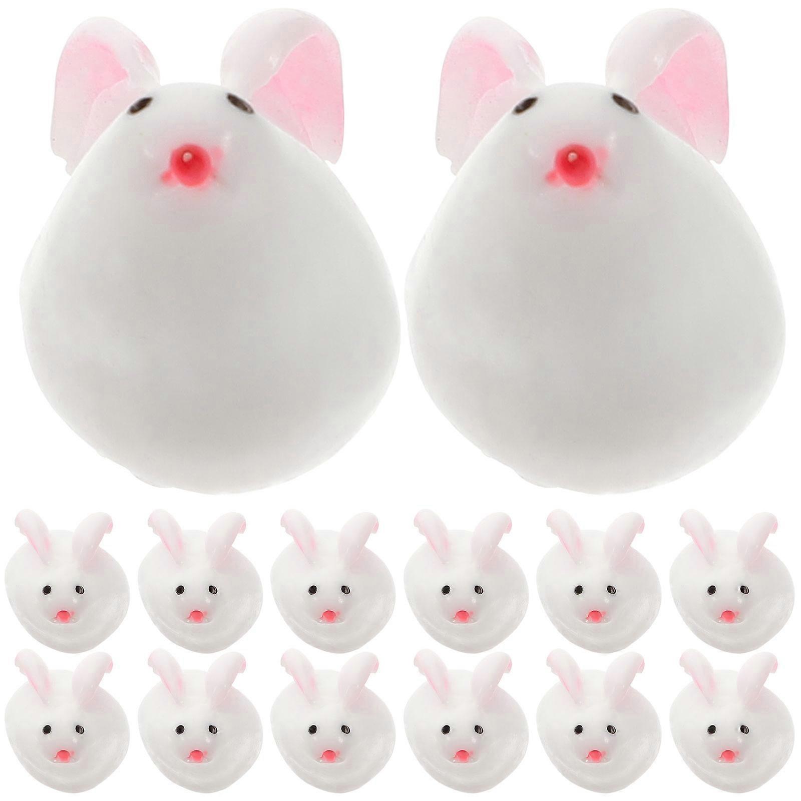 30Pcs Easter Mini Bunny Resin Statue for Decorative Garden Use