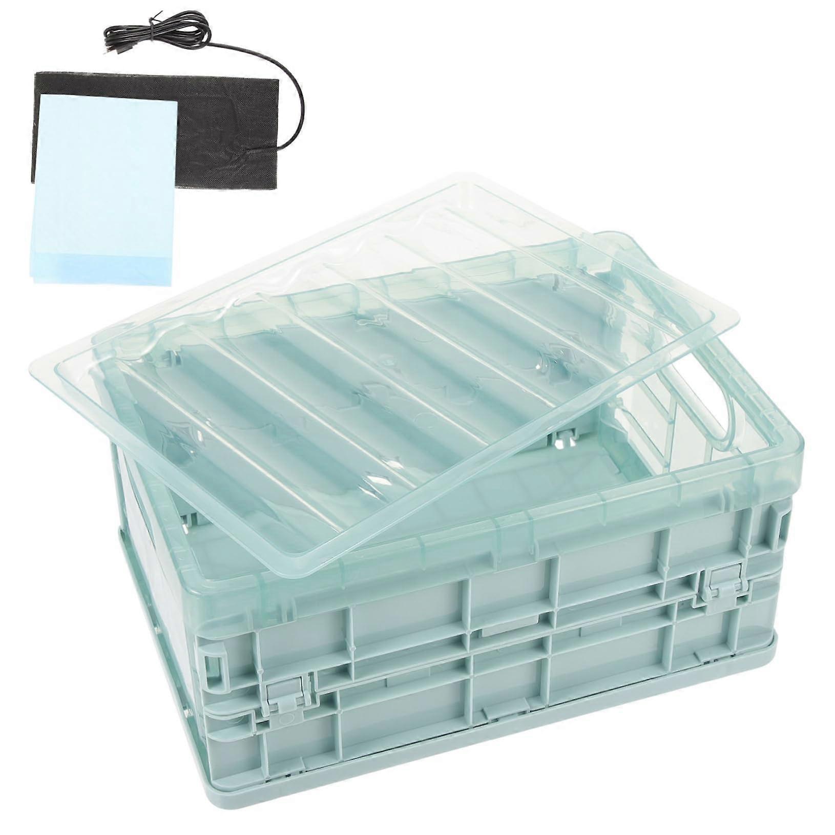 Egg Incubator and Chick Brooder Box with Heating Pad, Foldable Easy Clean Design for Birds