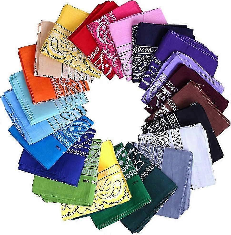Pacote com 22 bandanas de algodão com estampa paisley para homens e mulheres (22*22 polegadas)