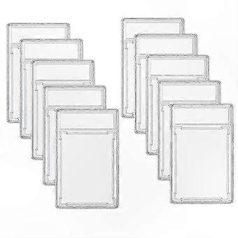 10-Pack Clear Acrylic Card Protector with Label Slot for Graded Trading Cards