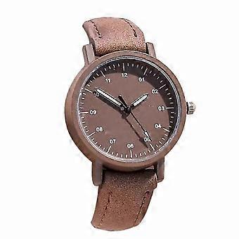 (Kaffee) Damen-Armbanduhr, Quarz, analog, Lederarmband, modisches Geschenk