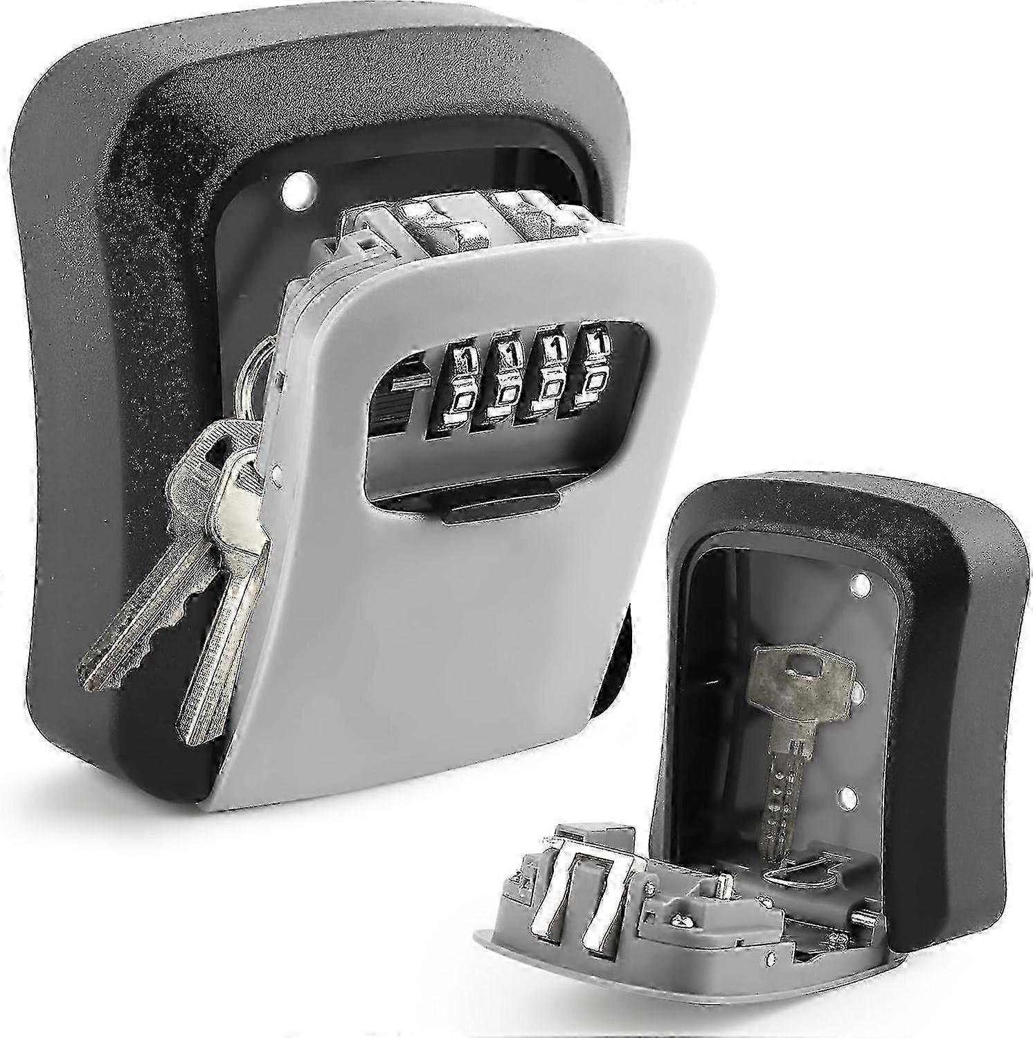 Outdoor Secure Key Box Wall Mounted 4-Digit Code Key Storage Holder
