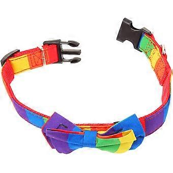 Dog Collar Rainbow Small Adjustable Pet Collar 3Pcs Fabric Decorative Collars