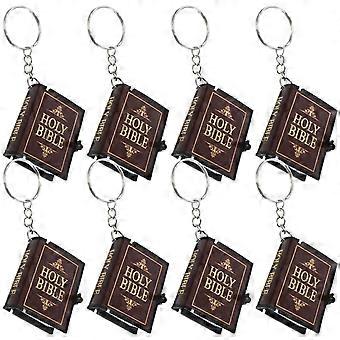 Bibel-Anhänger-Schlüsselanhänger aus Metall, 8-teiliges Set für religiöse Geschenke