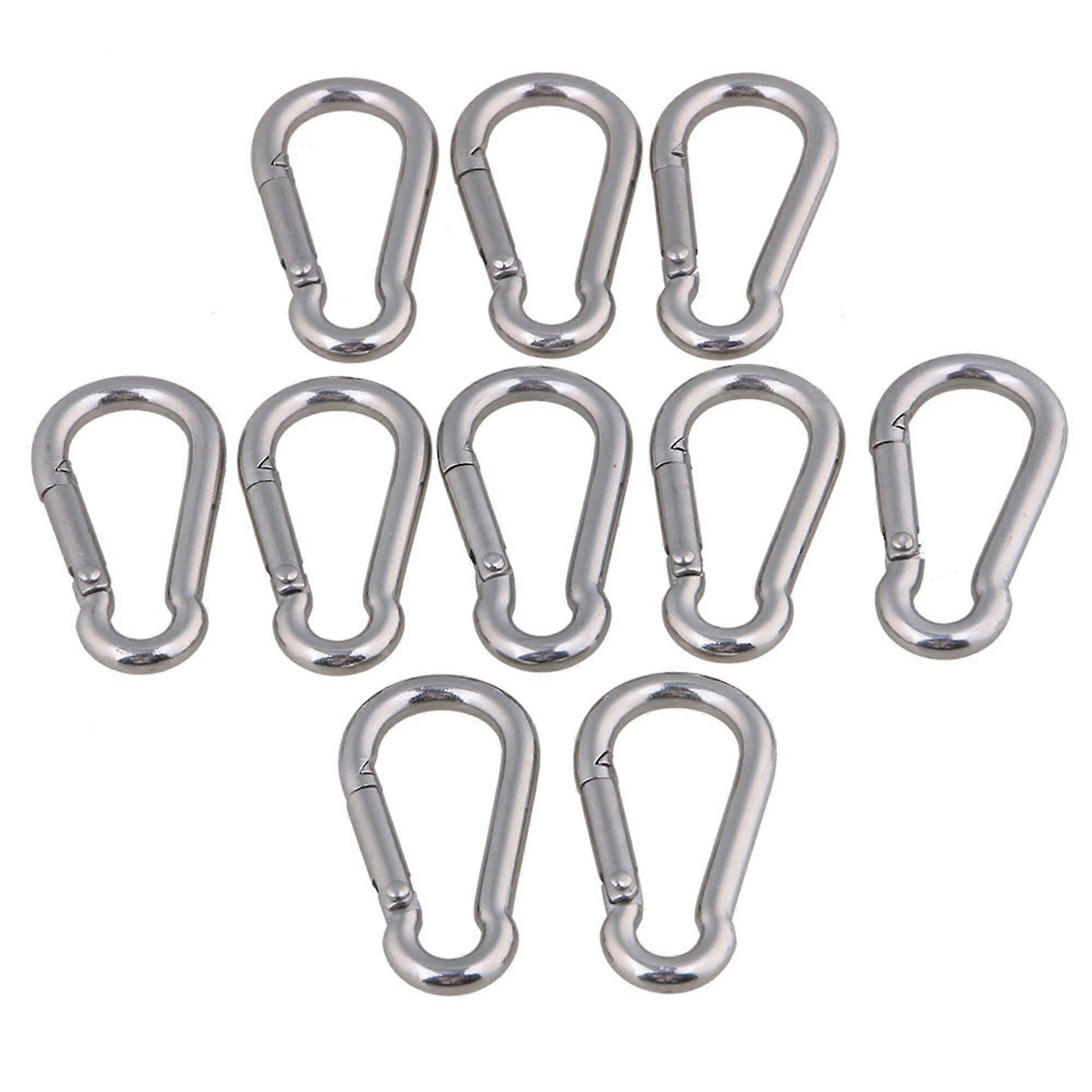 10x Multifunctional Spring Snap Quick Link Lock Carabiner Stainless M4 40mm