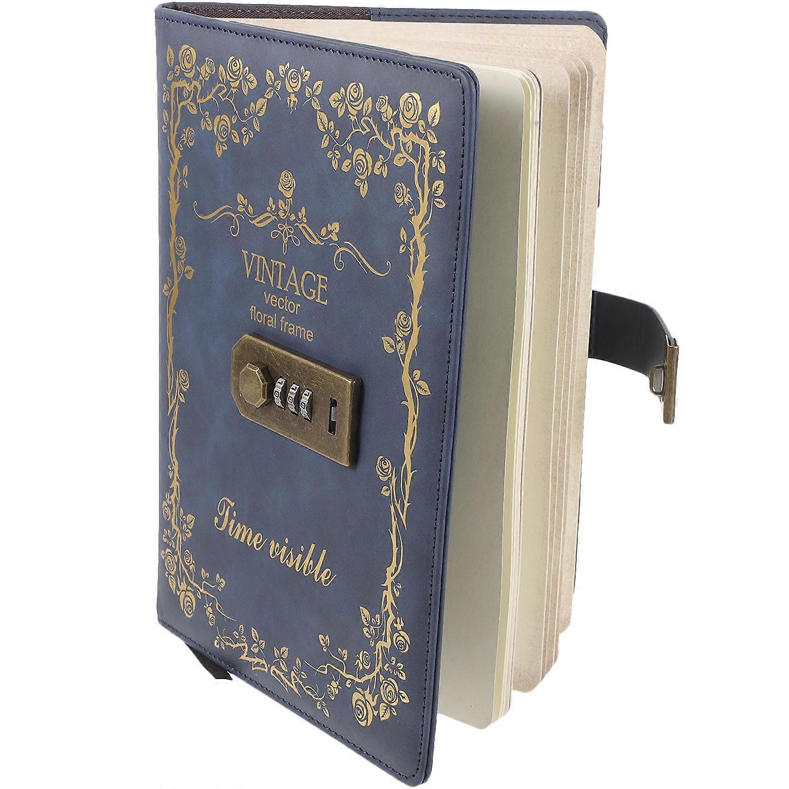 Vintage Password Lock Notebook for Office Use Multi-Function Notepad