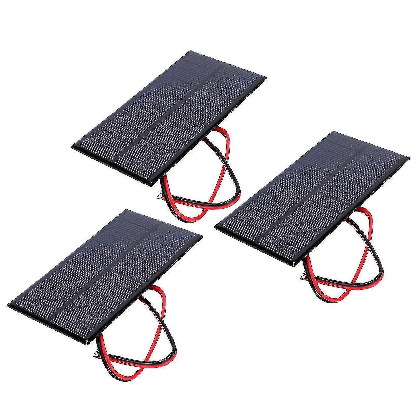 3Pcs 6V DC 1W Polycrystalline Silicon Solar Panel Module with 30cm Cable