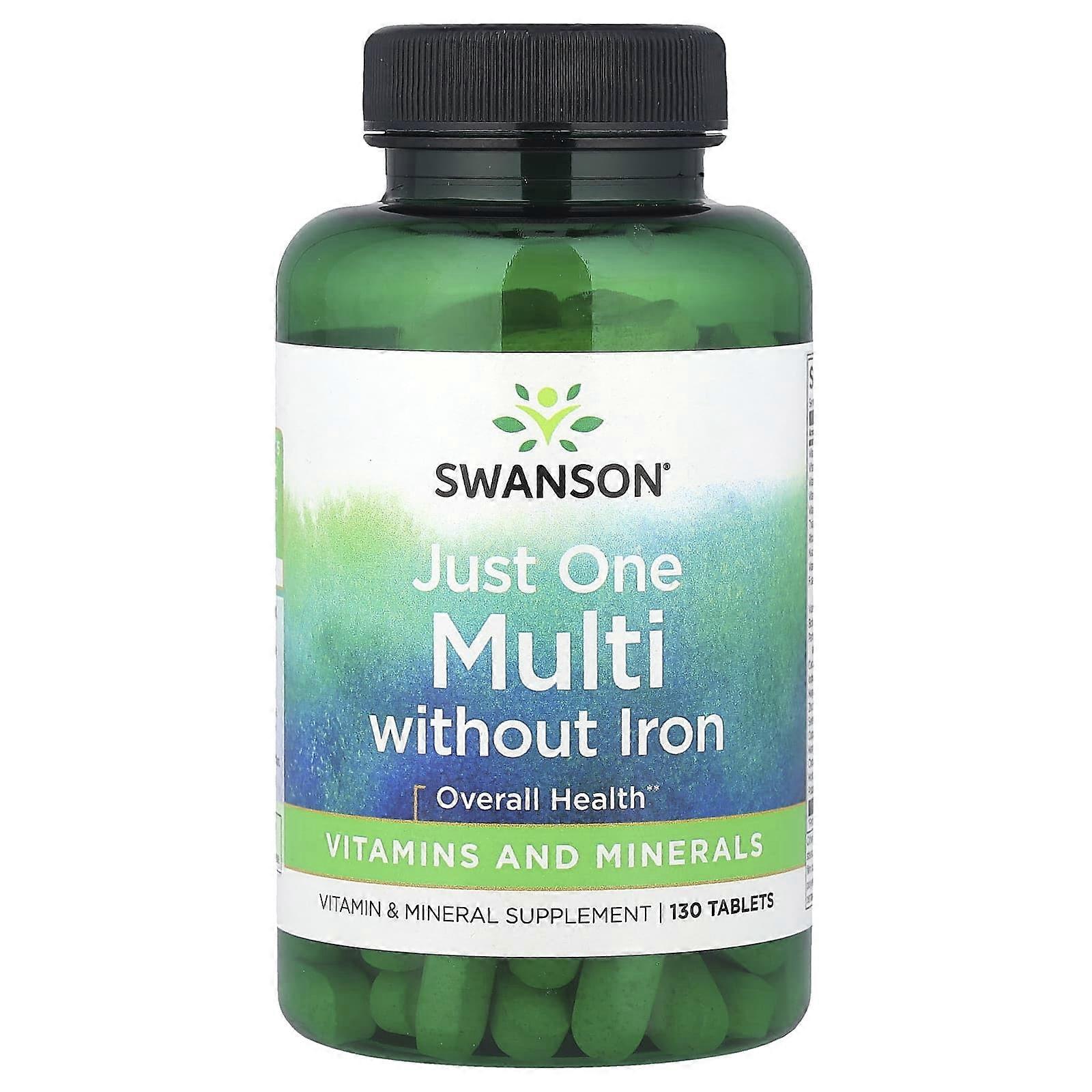Swanson, Just One Complete Multi Without Iron, 130 Tablets, 3-Pack