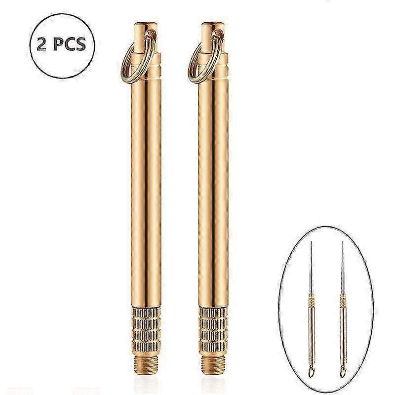 2 pcs. Pocket Titanium Toothpick Container Waterproof Fruit Fork