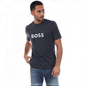 Boss heren T-shirt van katoen met logo-opdruk, normale pasvorm