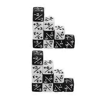 20Pcs 16mm Positive and Negative Dice Black White 4 Sided Dice Counter compatible withMath Teaching
