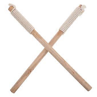 2pcs Wooden Fire Torch - Russian Old-Fashioned Fire Breathing Torches with Wick Rope - Wooden Lighting Stick for Circus Acts Performance Props Medieva