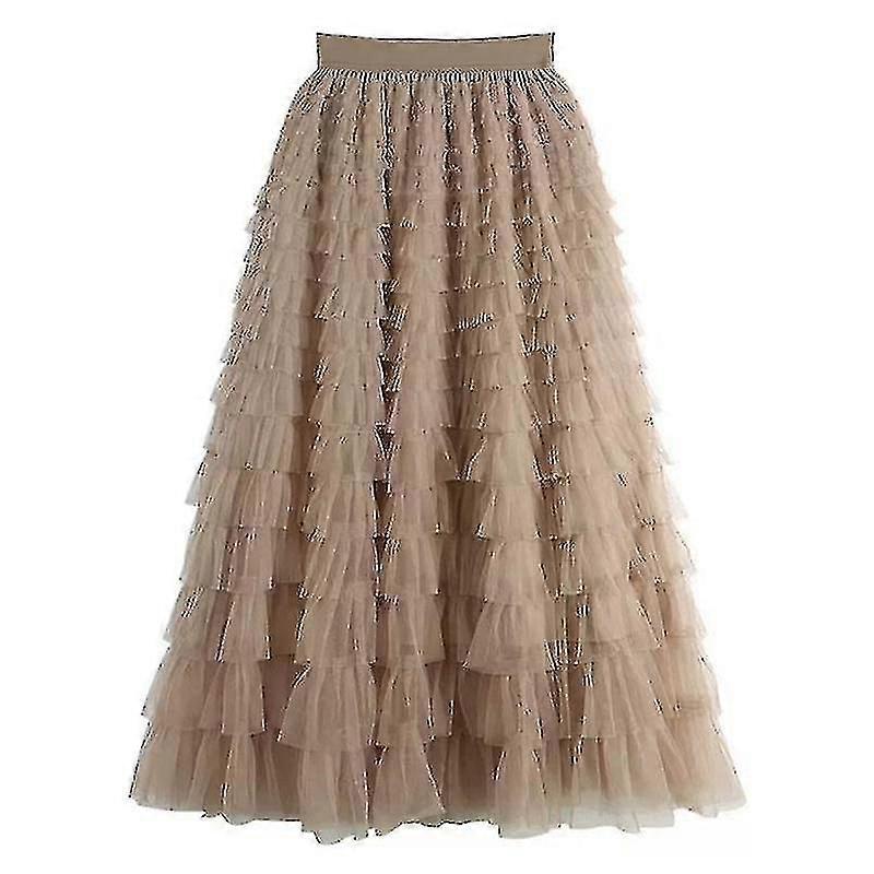 Jupe Maxi Tulle Taille Élastique à Niveaux