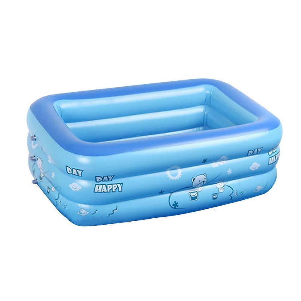 Piscine gonflable pour bébés et jeunes enfants, centre de jeux d'eau rectangulaire à 3 anneaux, compatible avec une utilisation extérieure dans le jardin.