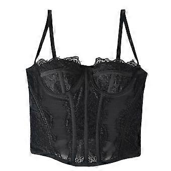 Camisola modeladora feminina criativa com renda, sem mangas, ideal para quem busca estilo e conforto.