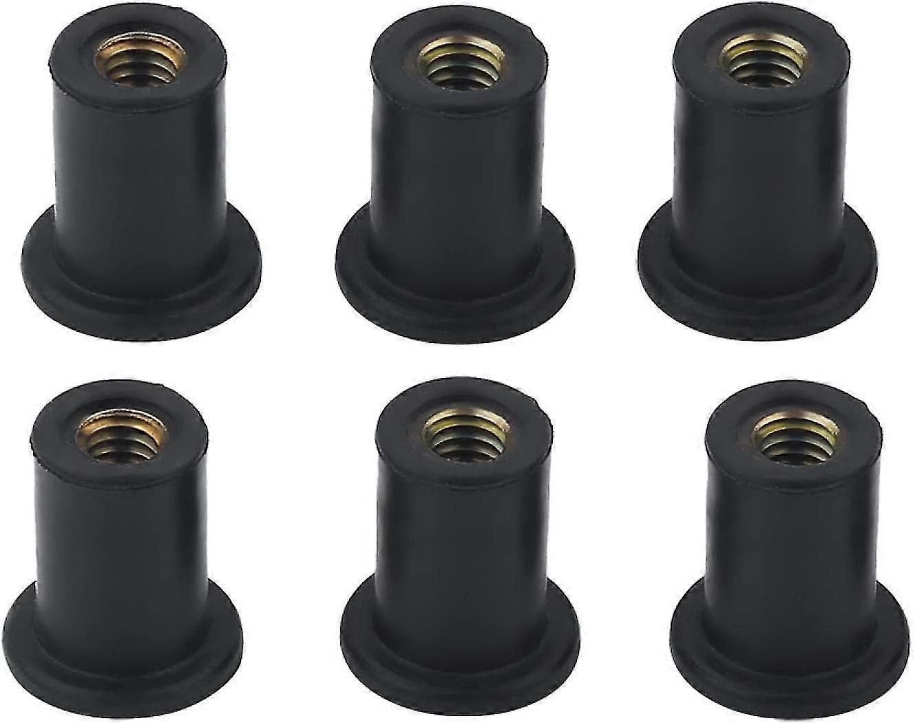 30pcs M5 Black Rubber Windshield Windshield Nut For Motorcycle