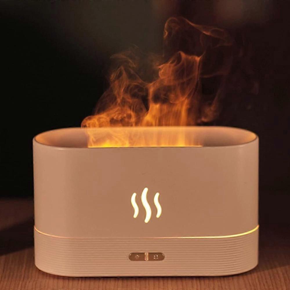 Aroma Diffuser For Essential Oils, Aroma Diffuser With Flame Effect, Humidifier With 2 Brightness Night Light, Waterless Automatic Switch-off, Usb