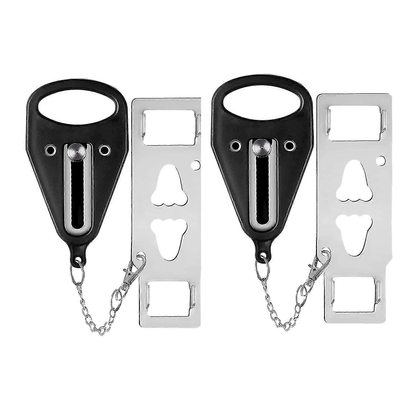 2 Pack Portable Door Lock Solid Compatible With Safety In Hotel Apartment B