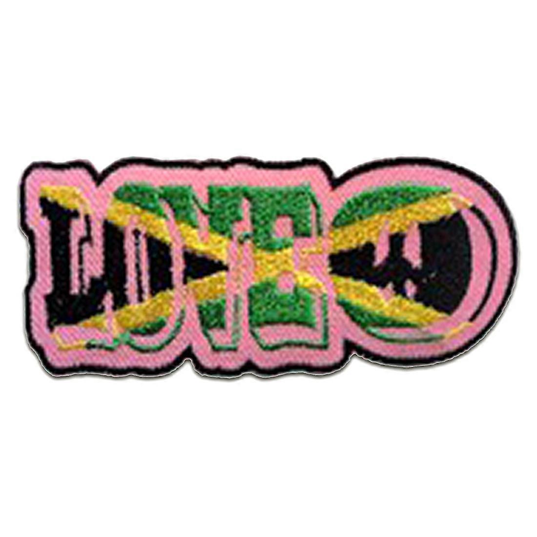 Patch Love Love Reggae pink 9,5x4cm Patch Iron On Patch