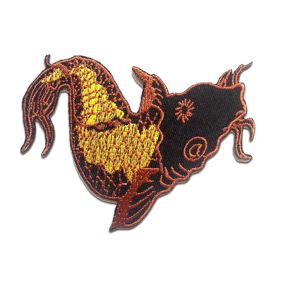 Patch - Catfish Animal - yellow - 9.2 x 6.5 cm - Iron-on patch