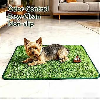 Washable Dog Grass Mat for Pet Training, Reusable Artificial Lawn with Odor Control, Non-Slip Backing, Easy Clean Pee Pad, 2cm Blade Indoor Outdoor