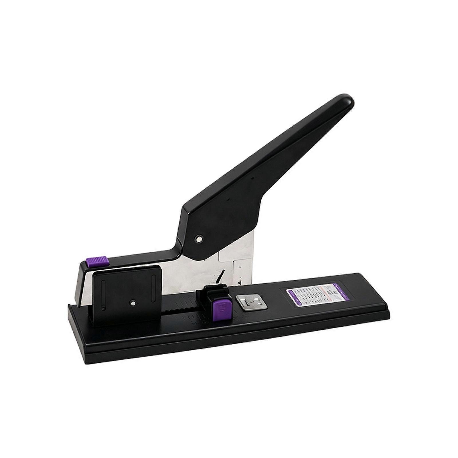 Thick Document Stapler Long Handle Manual Desktop Stapler with Lever Press Structure, Office Voucher Filing Stapler Tool for Record Work Multicolor