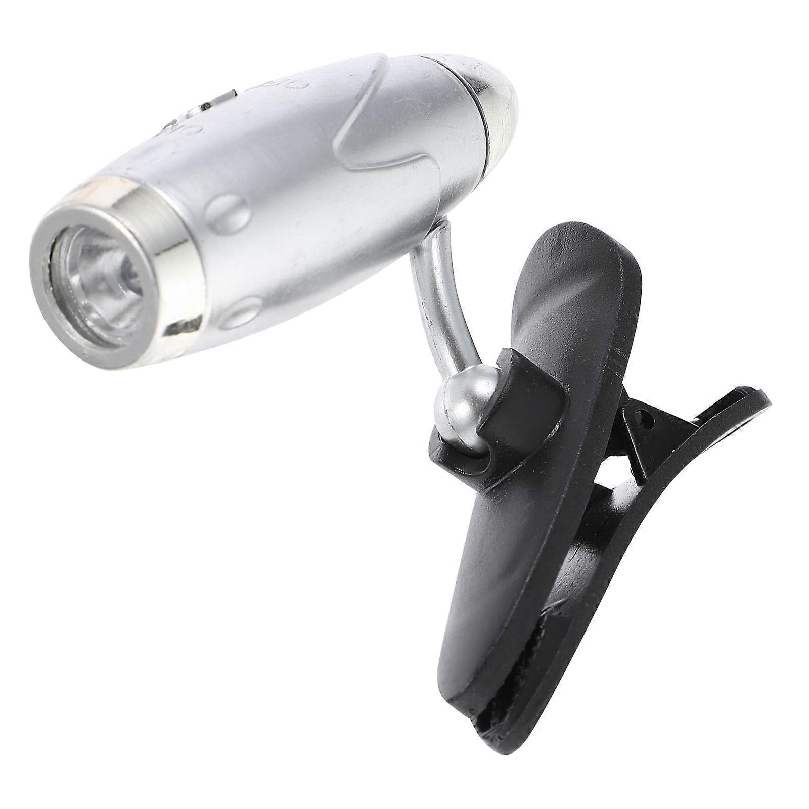 Mini lampe de lecture à pince réglable (argent)