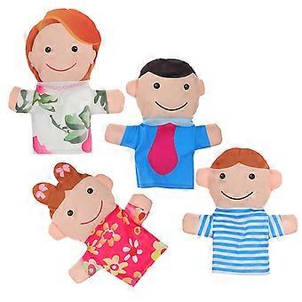 4pcs Familienpuppen lustige Handpuppe Familienset für Geschichtentheater zeigt Rollenspiel