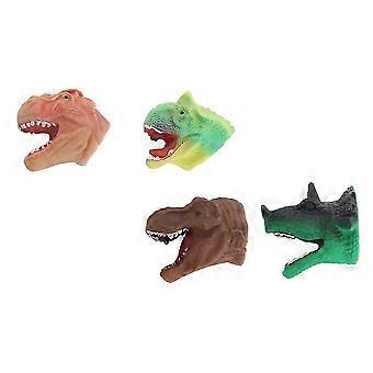 Assorted Color Dinosaur Head Finger Puppets 4 Pcs Parent-Child Interactive Play