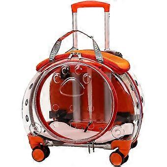 Cat Stroller Bubble, Cat Carrier with Wheels,Transparent Bubble Cat Carrier Pet Trolley Case Pet Backpack for Kitty Small Dog