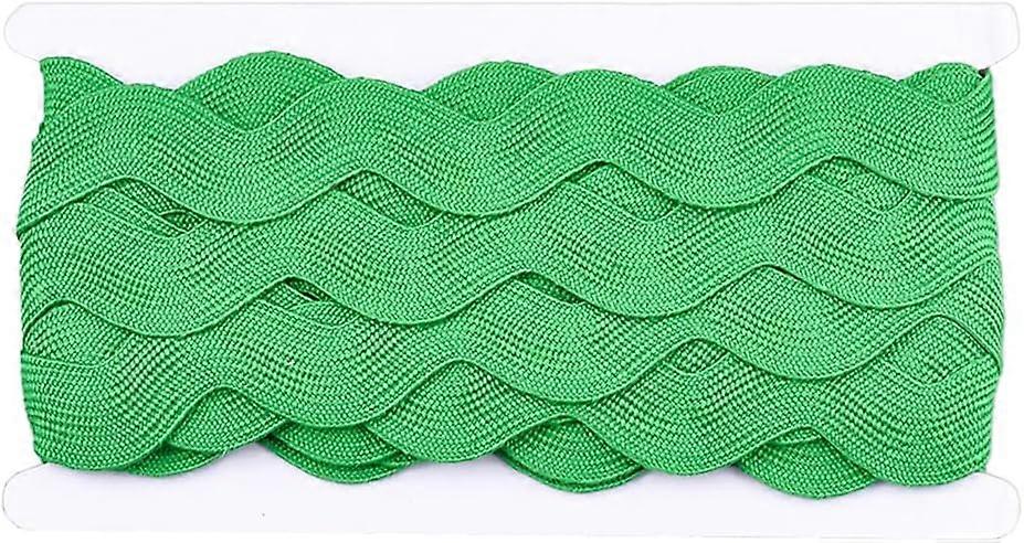 Polyester Ribbons Wave Shape Lime Green 38~40mm 10yard/card