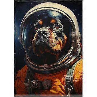 Astronaut Rottweiler-puslespill Kjæledyr Astronautportrett Gave til Rottweiler-eier AZQ567