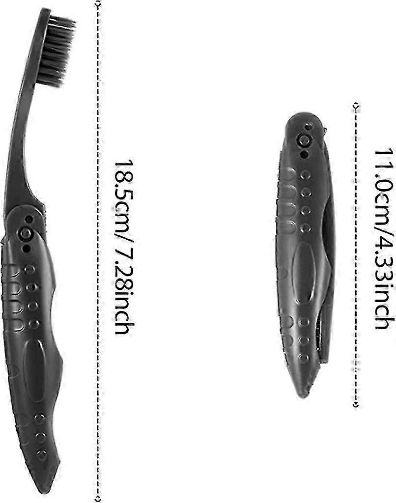 Black Pack Folding Travel Toothbrushes Portable for Camping
