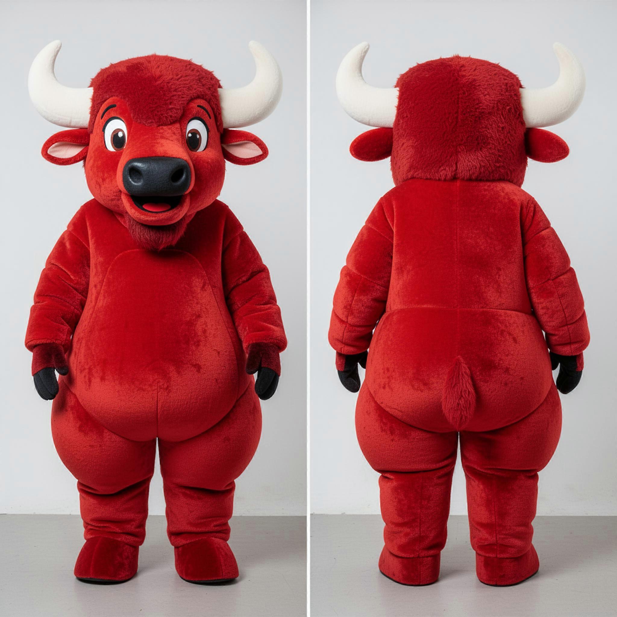 MASTICOT Earthy Toned Cheerful Bison Mascot