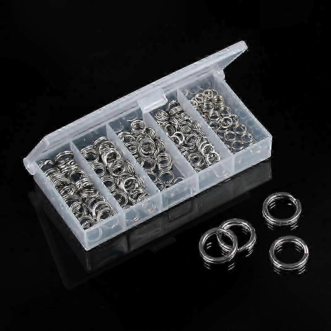200Pcs Stainless Steel Fishing Split Rings, Bait Lure Solid Loop Tackle Kit
