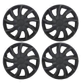 4PCS 15in Wheel Hubcap Black Full Protection Scratch Resistant Universal Fit for Cars Trucks Vans