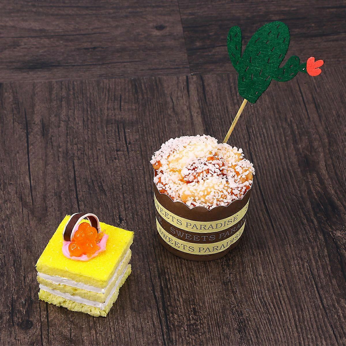 Cactus Cake Decor Creative Cake Topper for Decoration 6Pcs Insert