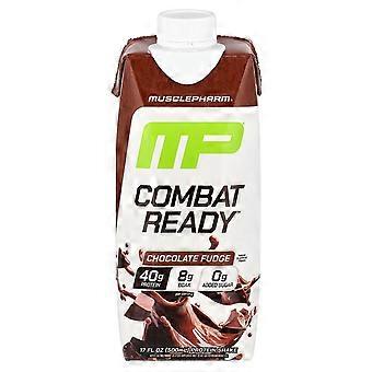4 x MusclePharm, Combat Ready™ Protein Shake, Chocolate Fudge, 17 fl oz (500 ml)