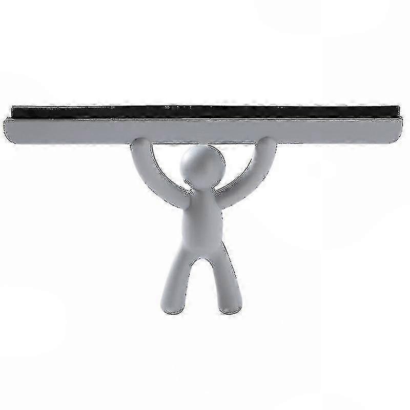 Quick Water Removal with Multifunctional Human-Shaped Design, White Shower Squeegee