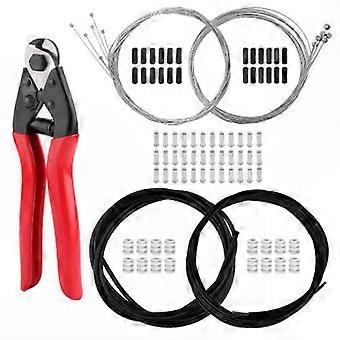 Universal Bike Cable Kit with Brake & Shift Cables, Cable Housing, End Caps & O-Rings