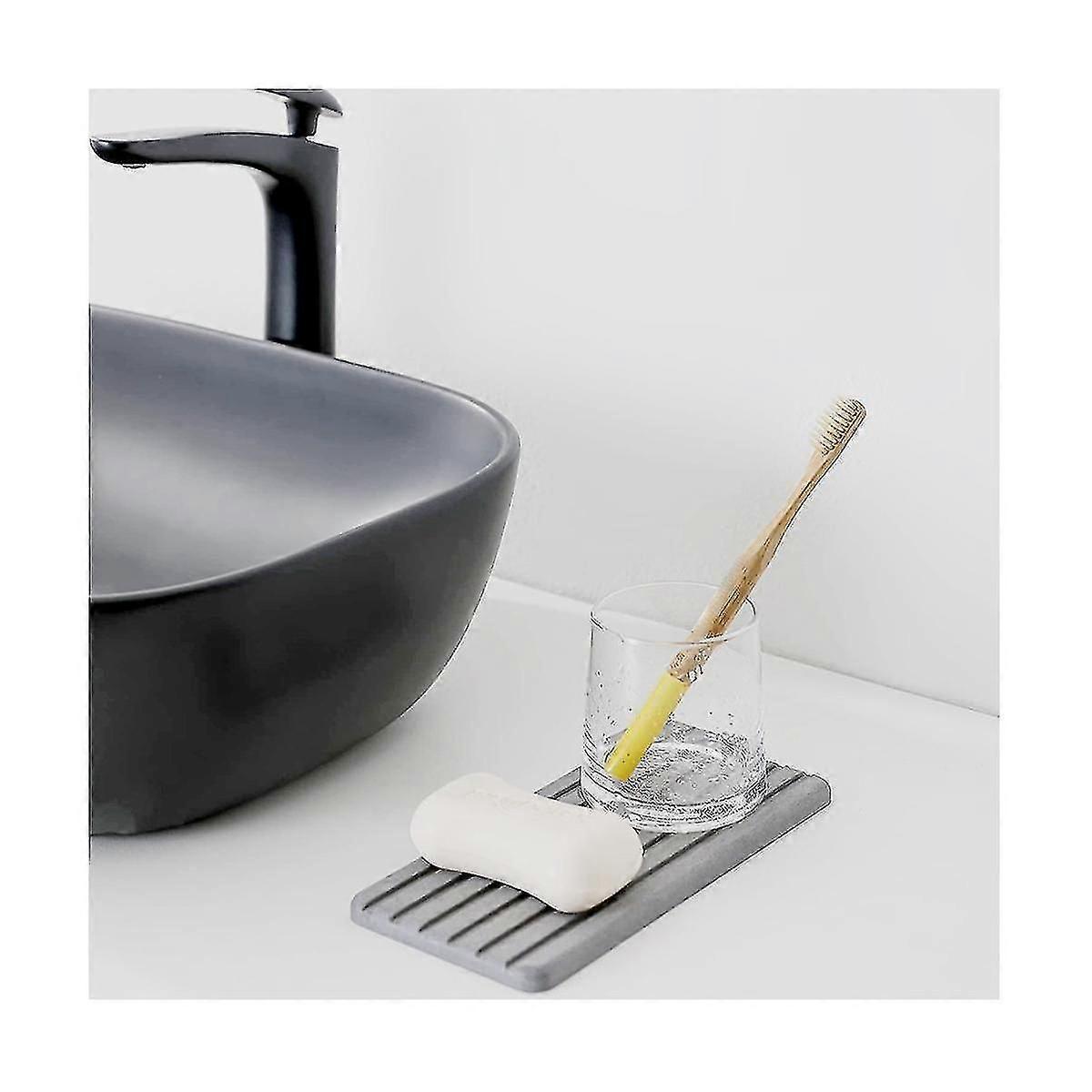 Water absorbent diatomite coasters rectangle grooved design