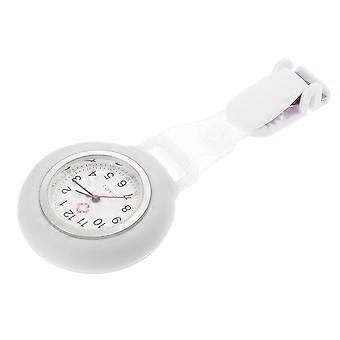 Nurse Watch Clip On Digital Watch Nurse White Silicone Alloy Glass Heart Rate Recording 1Set
